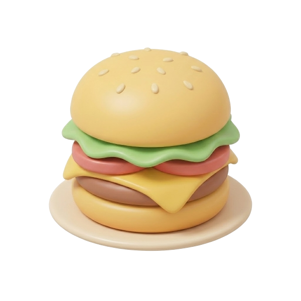 Ilustración de hamburguesería