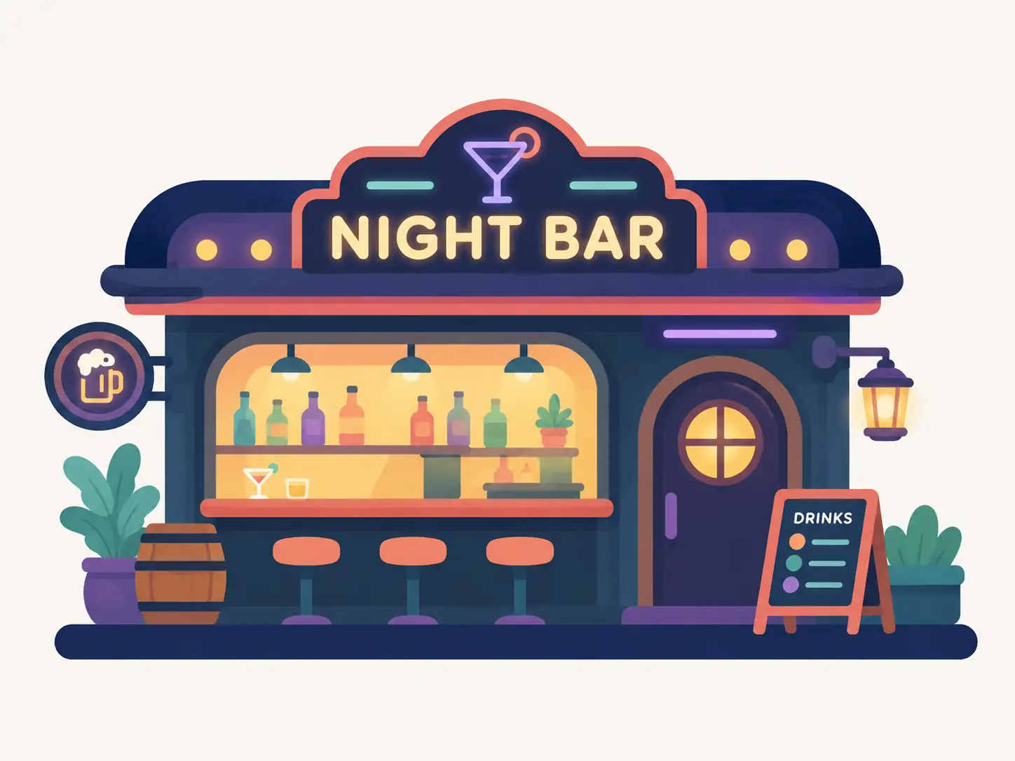 Ilustración de local gastronómico