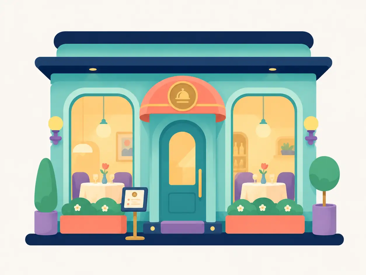 Ilustración de restaurante