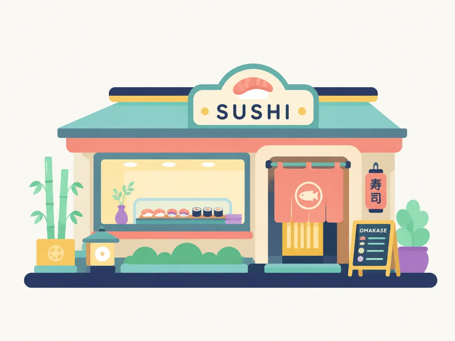 Ilustración de restaurante